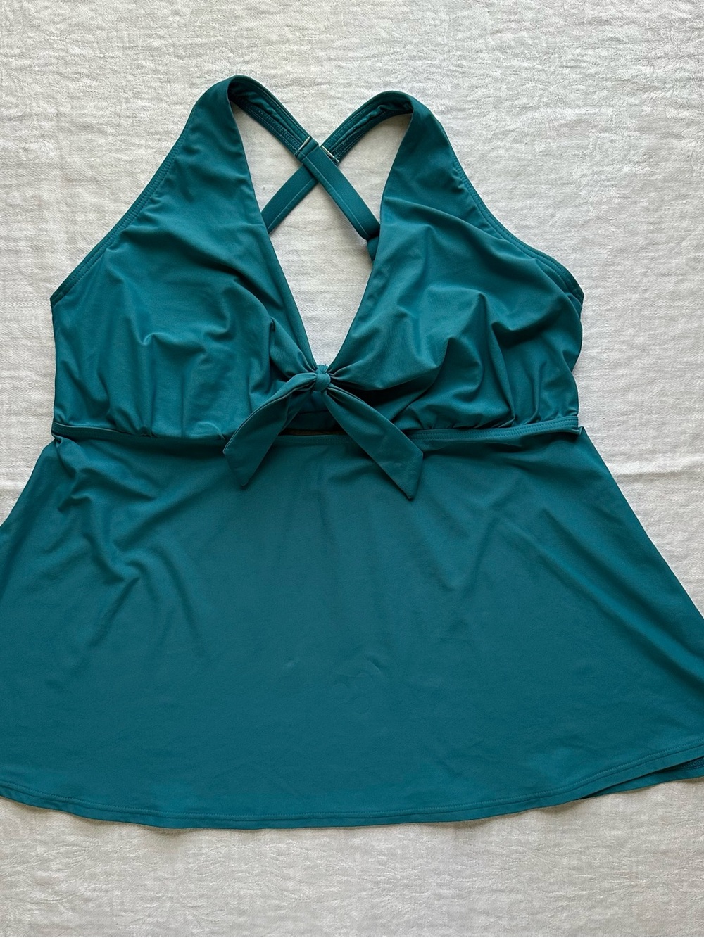 Teal Knot-Front Tankini Top - Women